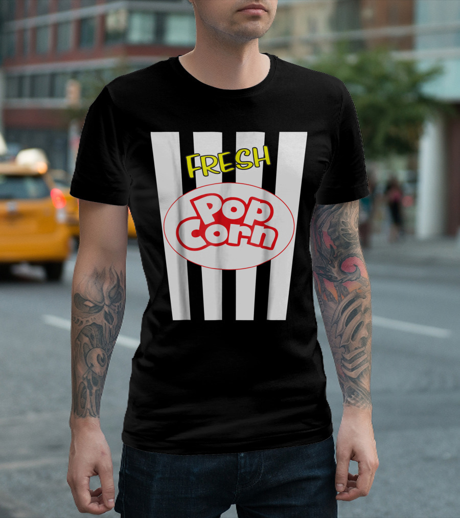 Fresh Pop Corn Bucket Stripes T-Shirt