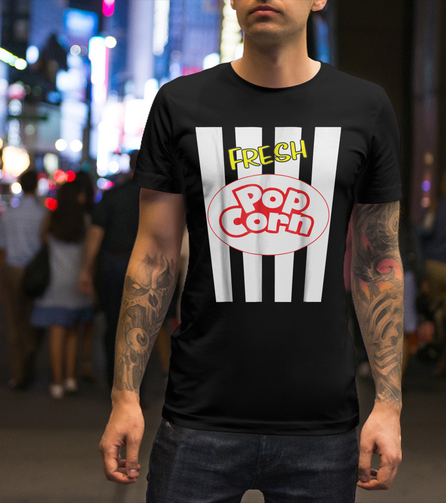 Fresh Pop Corn Bucket Stripes T-Shirt