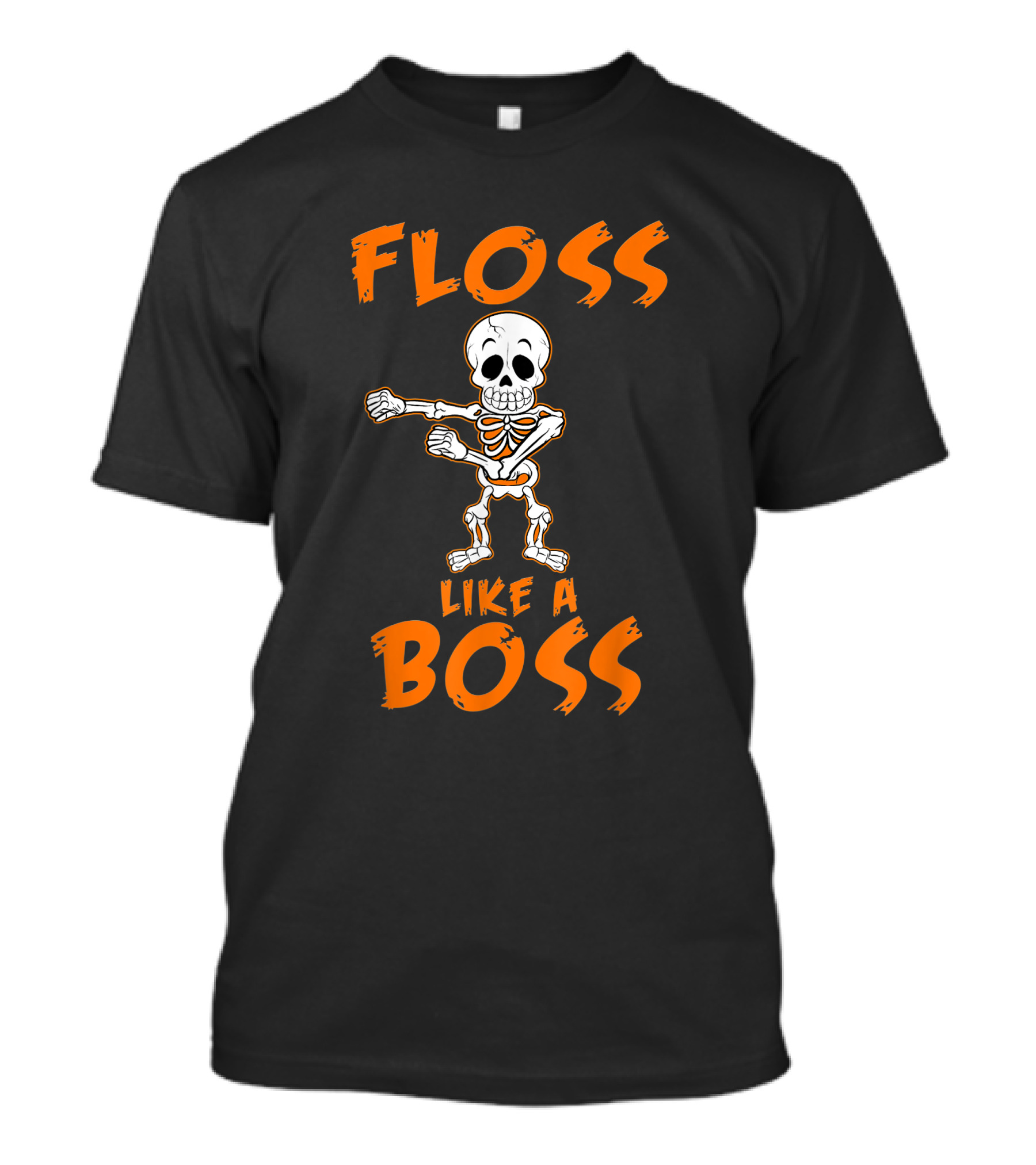 Floss Like A Boss Flossing Dance Halloween Flossing Skeleton T-Shirt