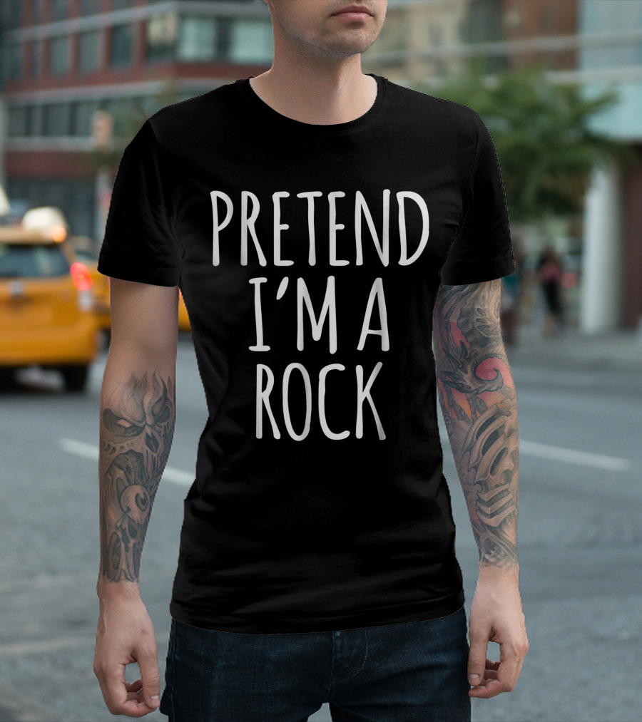 Pretend I'm a Rock Funny Lazy Halloween Costume Rock Boulder Gravel T-Shirt