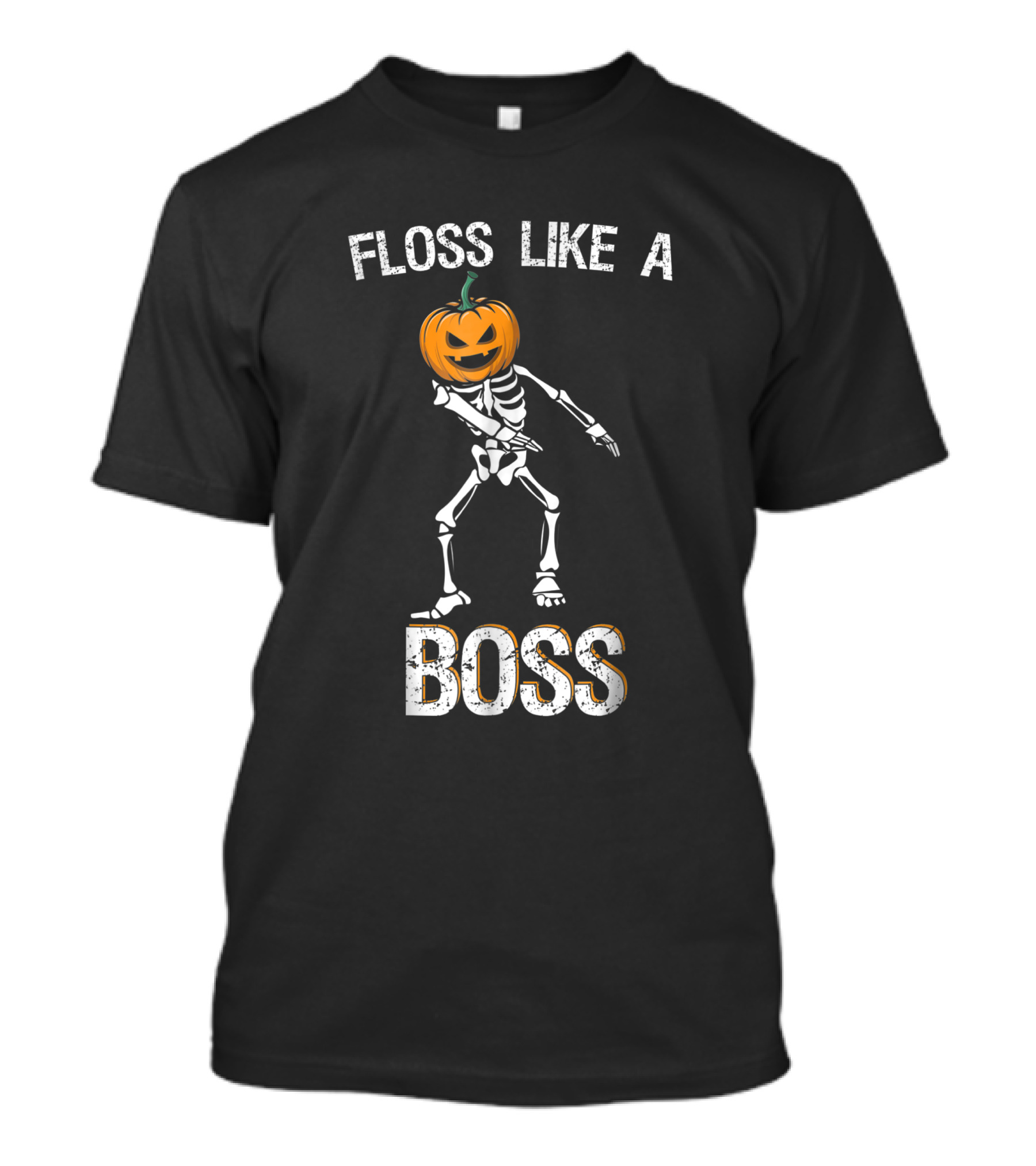 Floss Like A Boss Skeleton Pumpkin Dance Halloween Vibes T-Shirt
