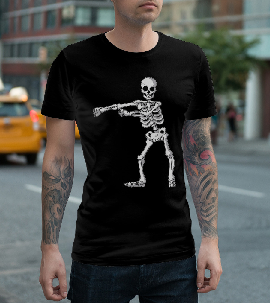 Funny Halloween Skeleton Floss Dance Party T-Shirt