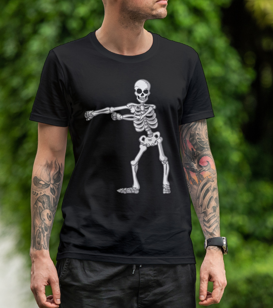Funny Halloween Skeleton Floss Dance Party T-Shirt
