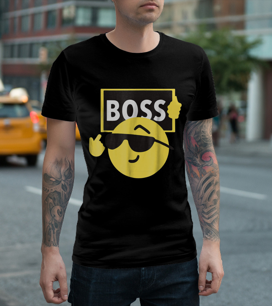 Boss Emoji Sunglasses Halloween Gesture T-Shirt