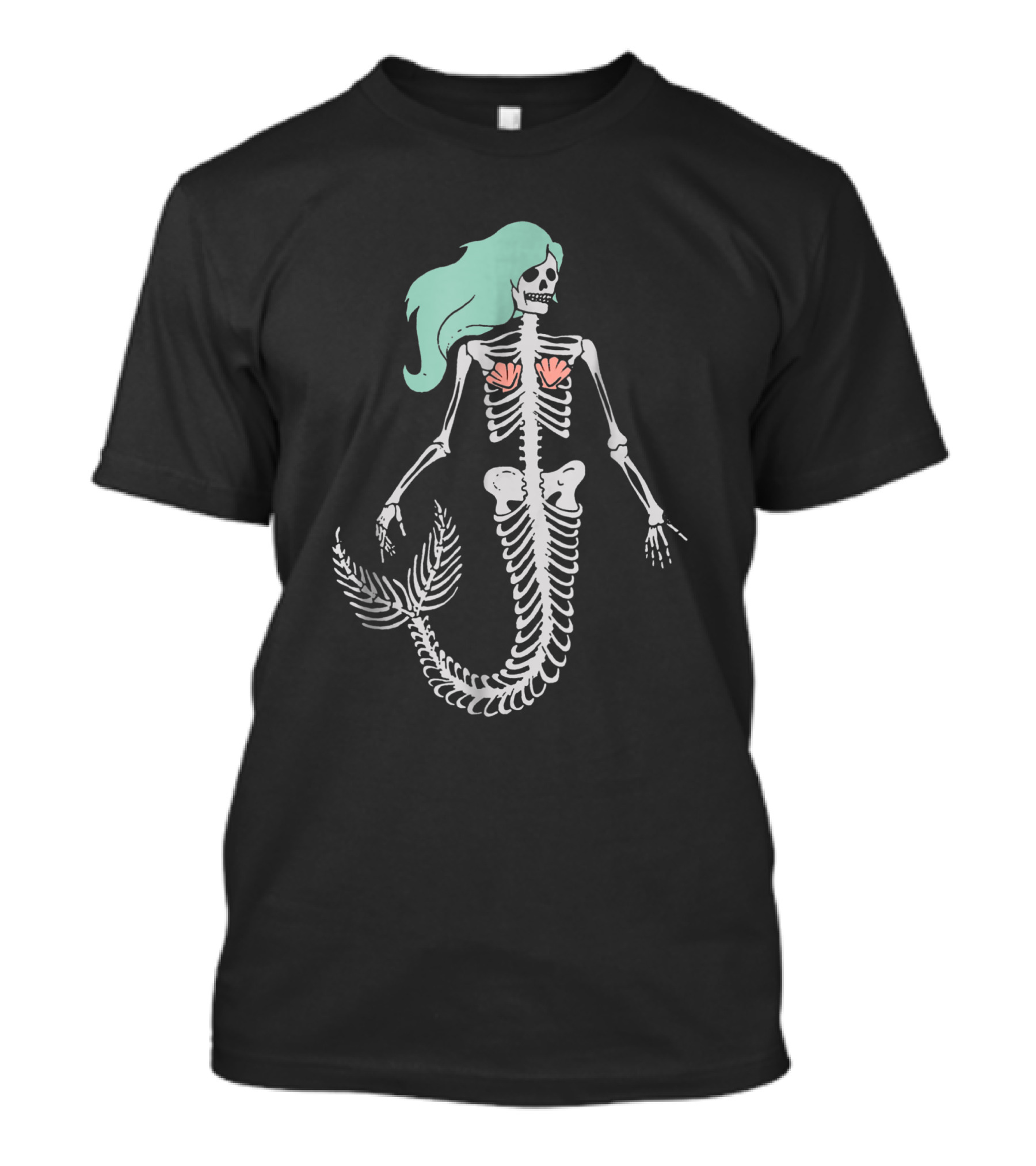 Halloween Skeleton Mermaid Funny T-Shirt