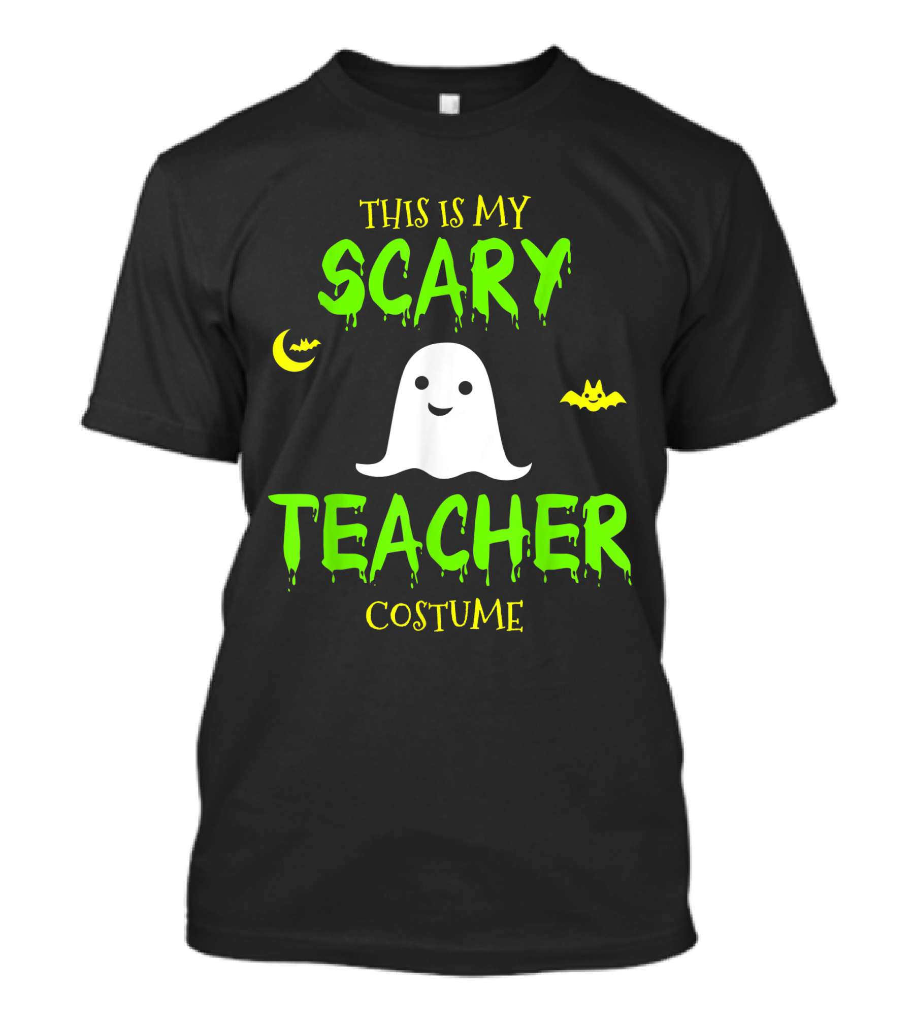 This Is My Scary Teacher Costume Halloween Easy Lazy Ghost Bat Moon T-Shirt