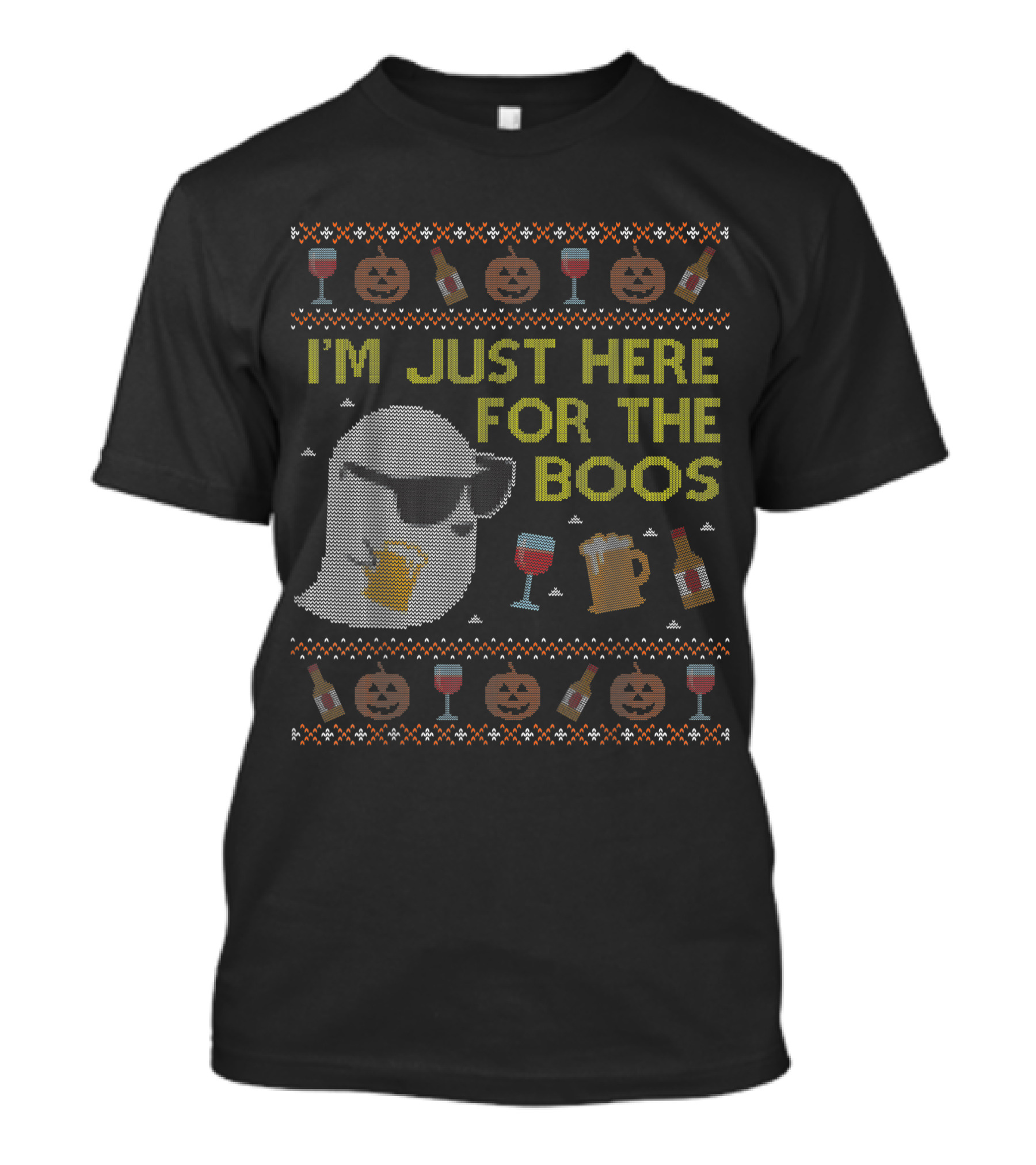 I'm Just Here For The Boos Ghost Halloween Ugly T-Shirt