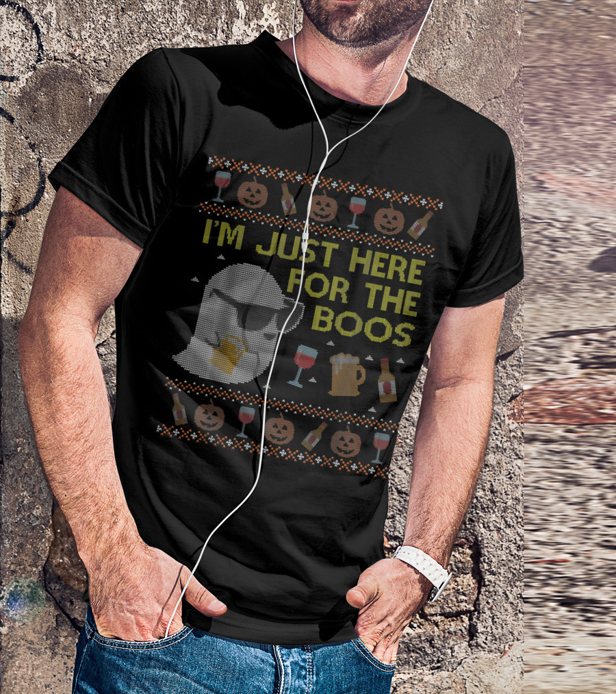 I'm Just Here For The Boos Ghost Halloween Ugly T-Shirt