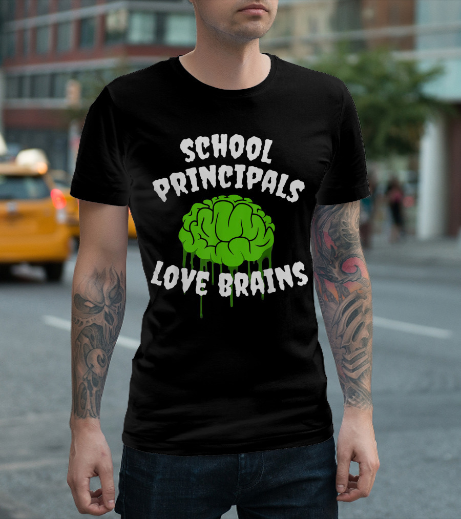 School Principals Love Brains Halloween T-Shirt