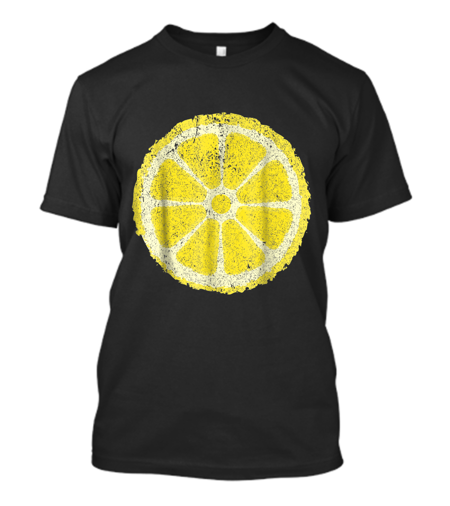 Yellow Lemon Vintage Slice Grunge Look T-Shirt
