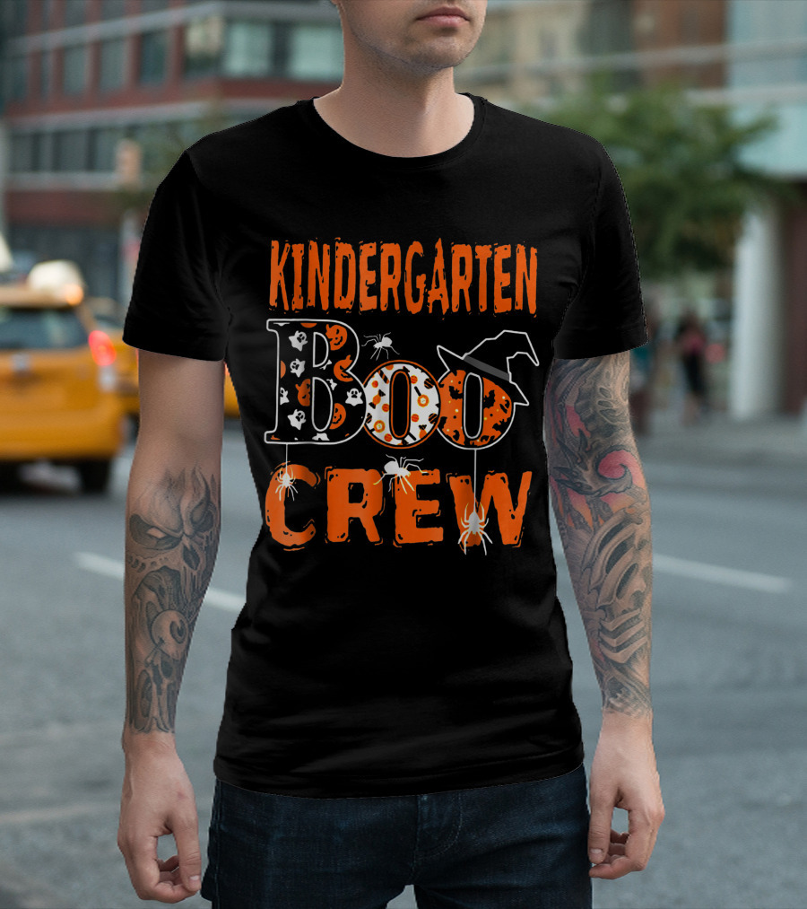Kindergarten Boo Crew Halloween Teacher T-Shirt