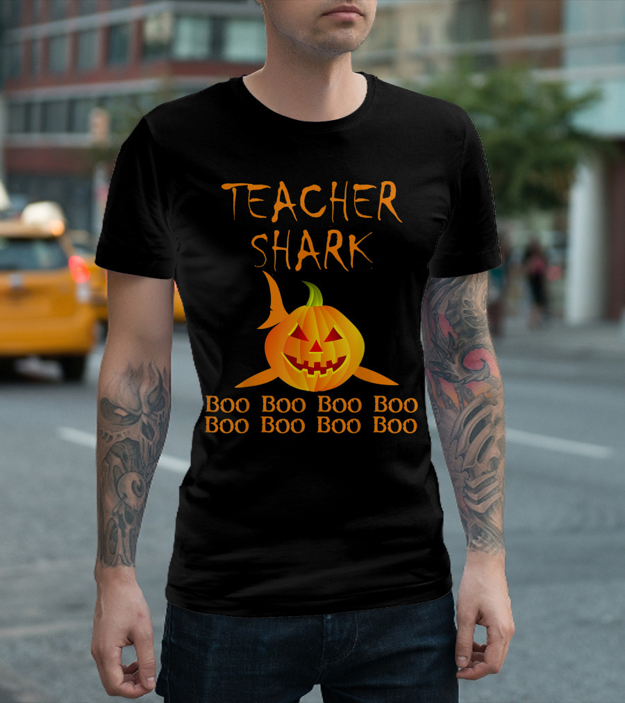 Teacher Shark Boo Boo Boo Boo Pumpkin Halloween T-Shirt