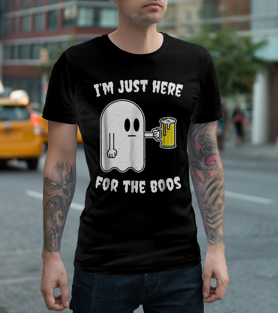I'm Just Here For The Boos Ghost Halloween Beer Mug T-Shirt