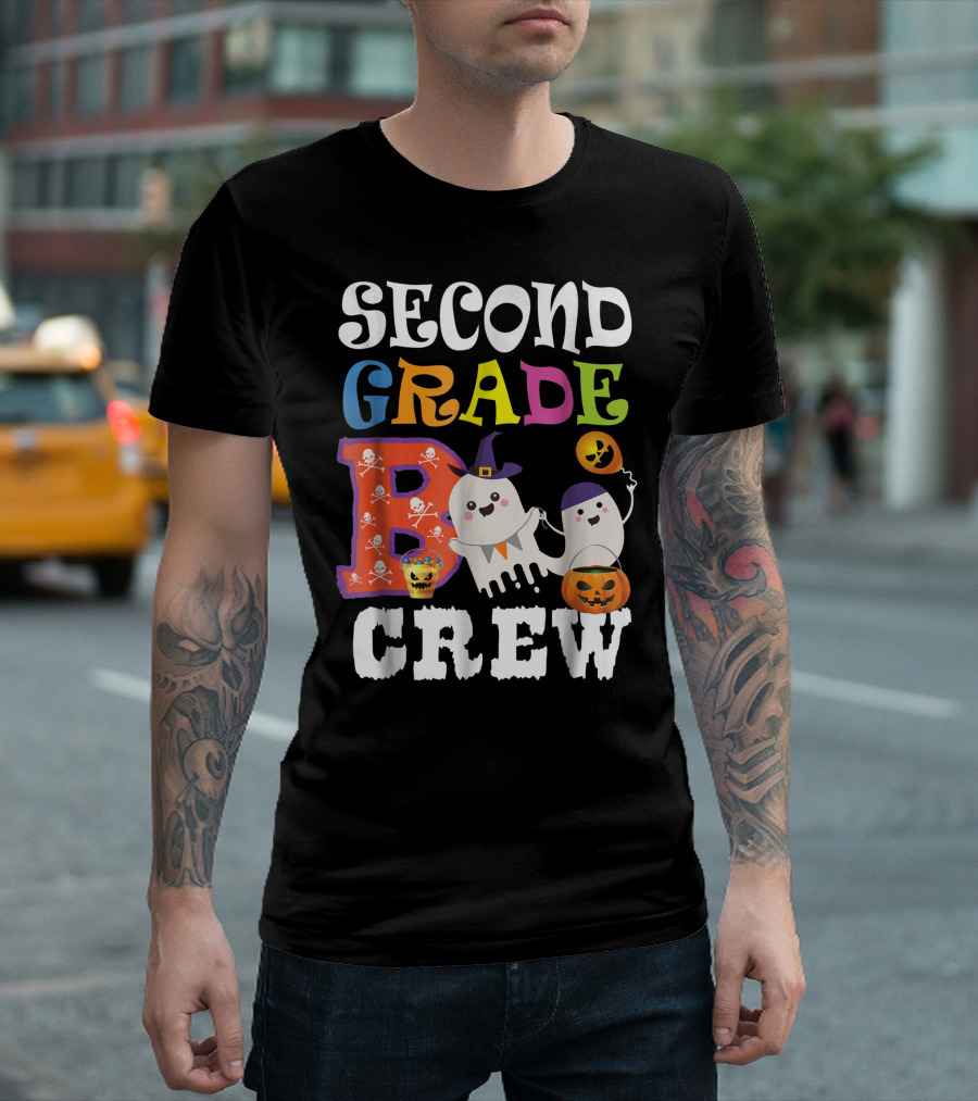Second Grade Boo Crew Halloween Teacher T-Shirt
