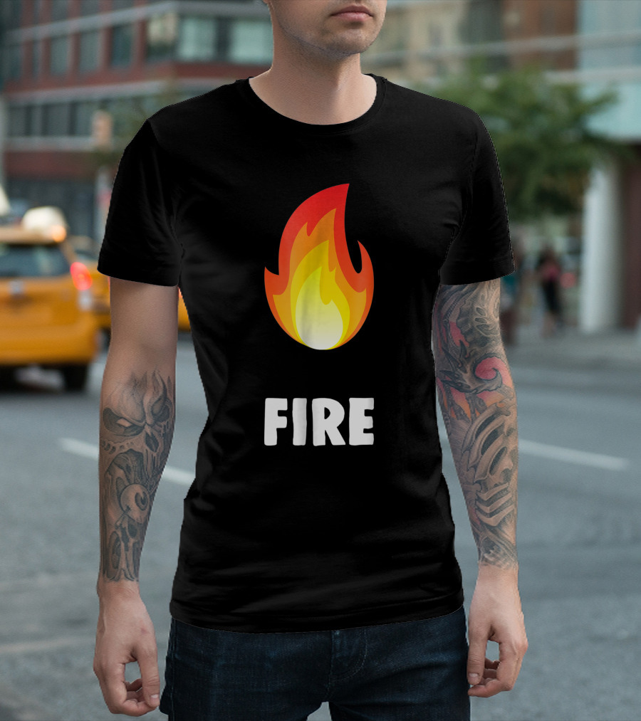 Twins Couples Matching Halloween Costumes Fire Flame T-Shirt