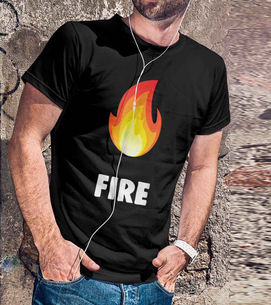 Twins Couples Matching Halloween Costumes Fire Flame T-Shirt
