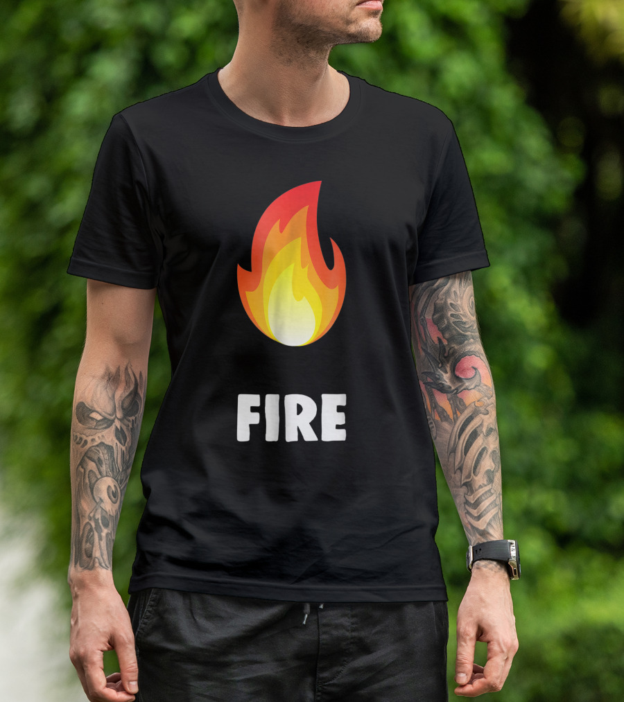 Twins Couples Matching Halloween Costumes Fire Flame T-Shirt