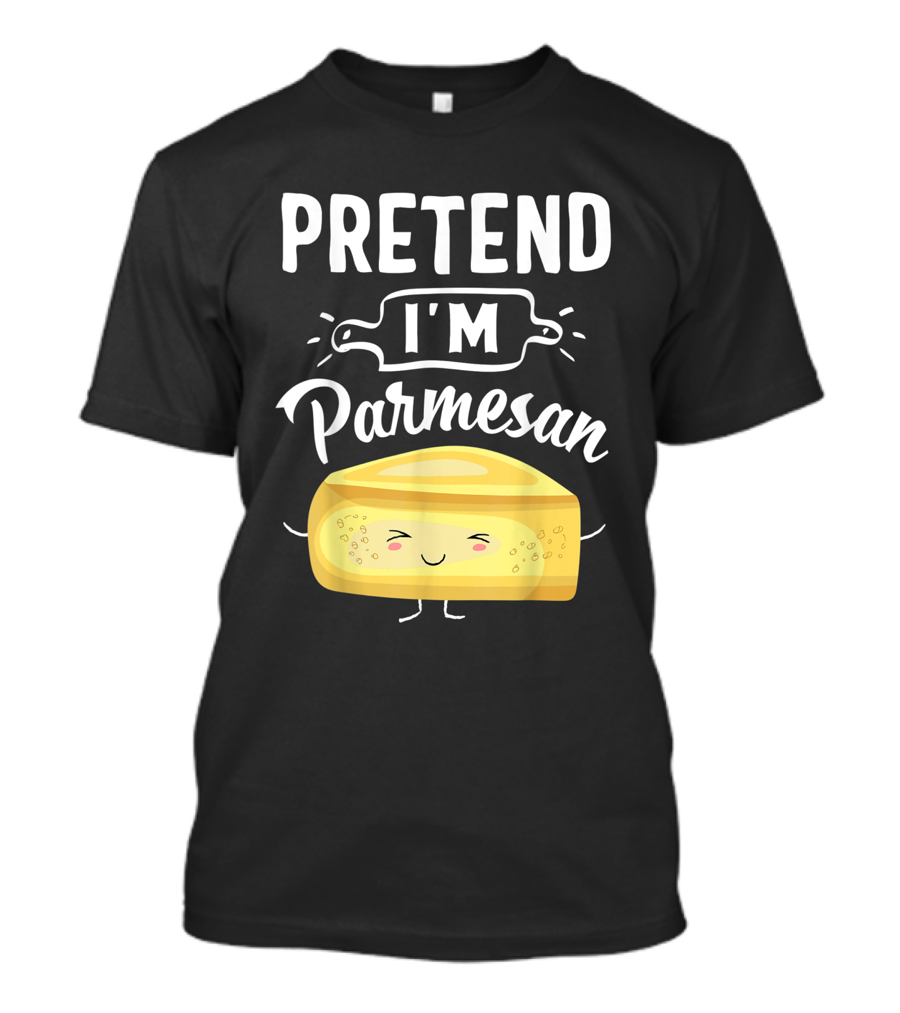 Funny Pretend I'm Parmesan Cheese Halloween Costume With Smiling Cheese Block T-Shirt