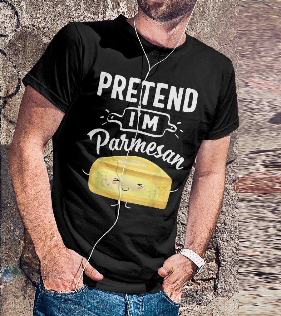Funny Pretend I'm Parmesan Cheese Halloween Costume With Smiling Cheese Block T-Shirt