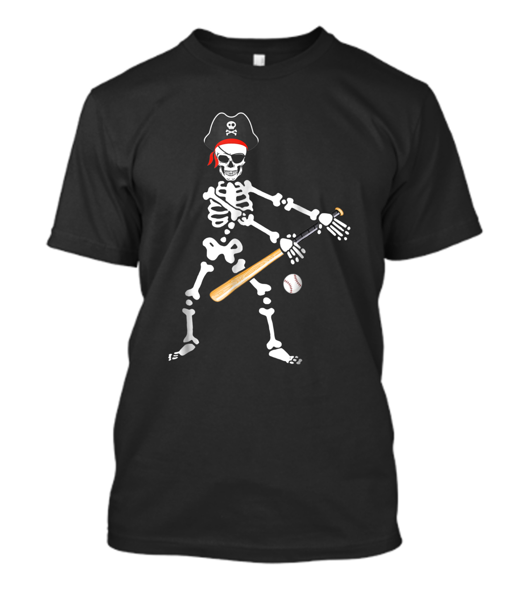 Skeleton Pirate Floss Dance Batting Baseball T-Shirt