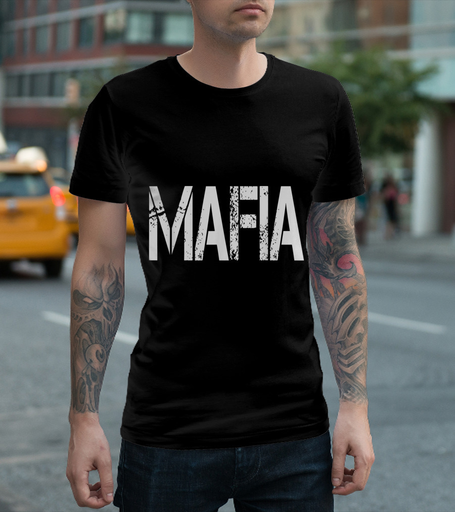 Mafia Distressed Text Classic T-Shirt