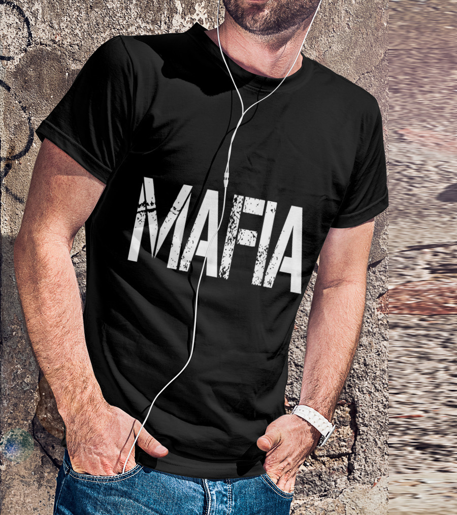 Mafia Distressed Text Classic T-Shirt