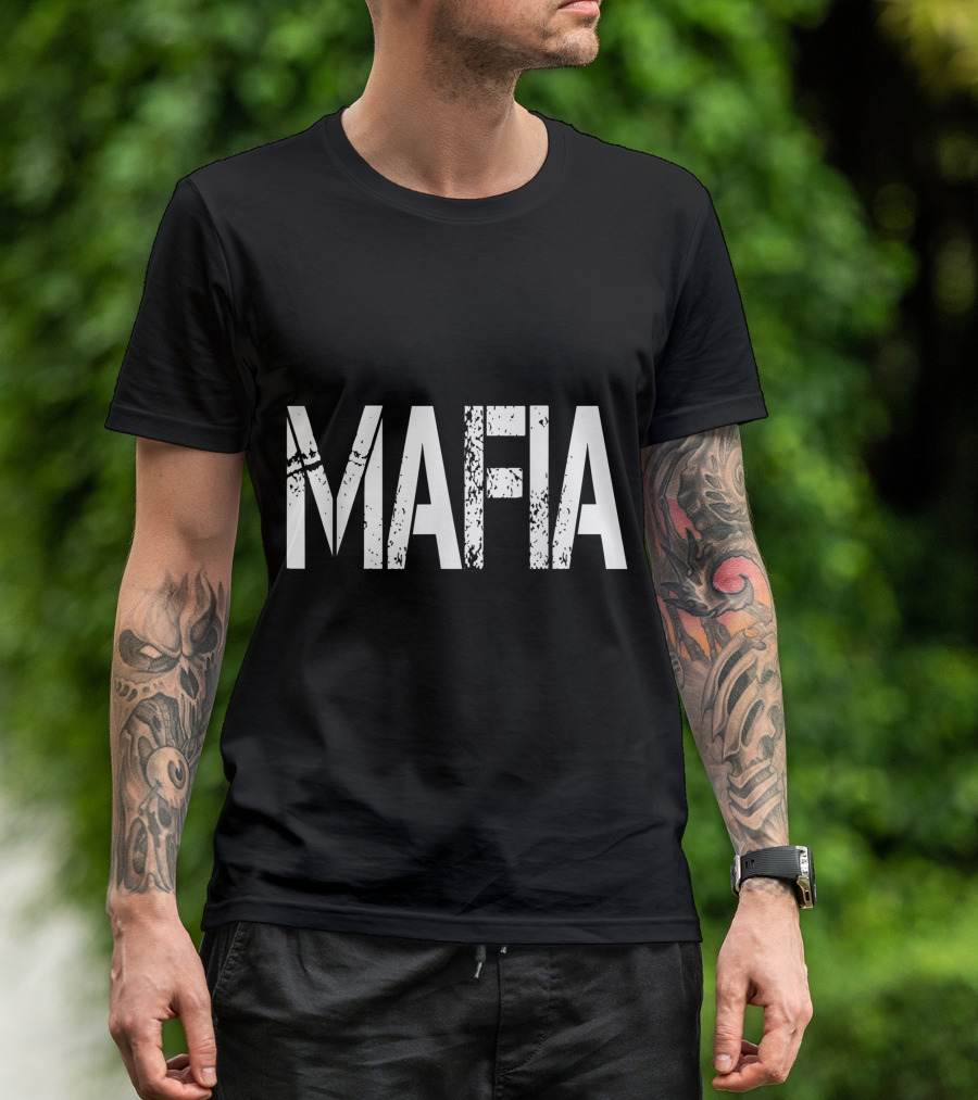 Mafia Distressed Text Classic T-Shirt