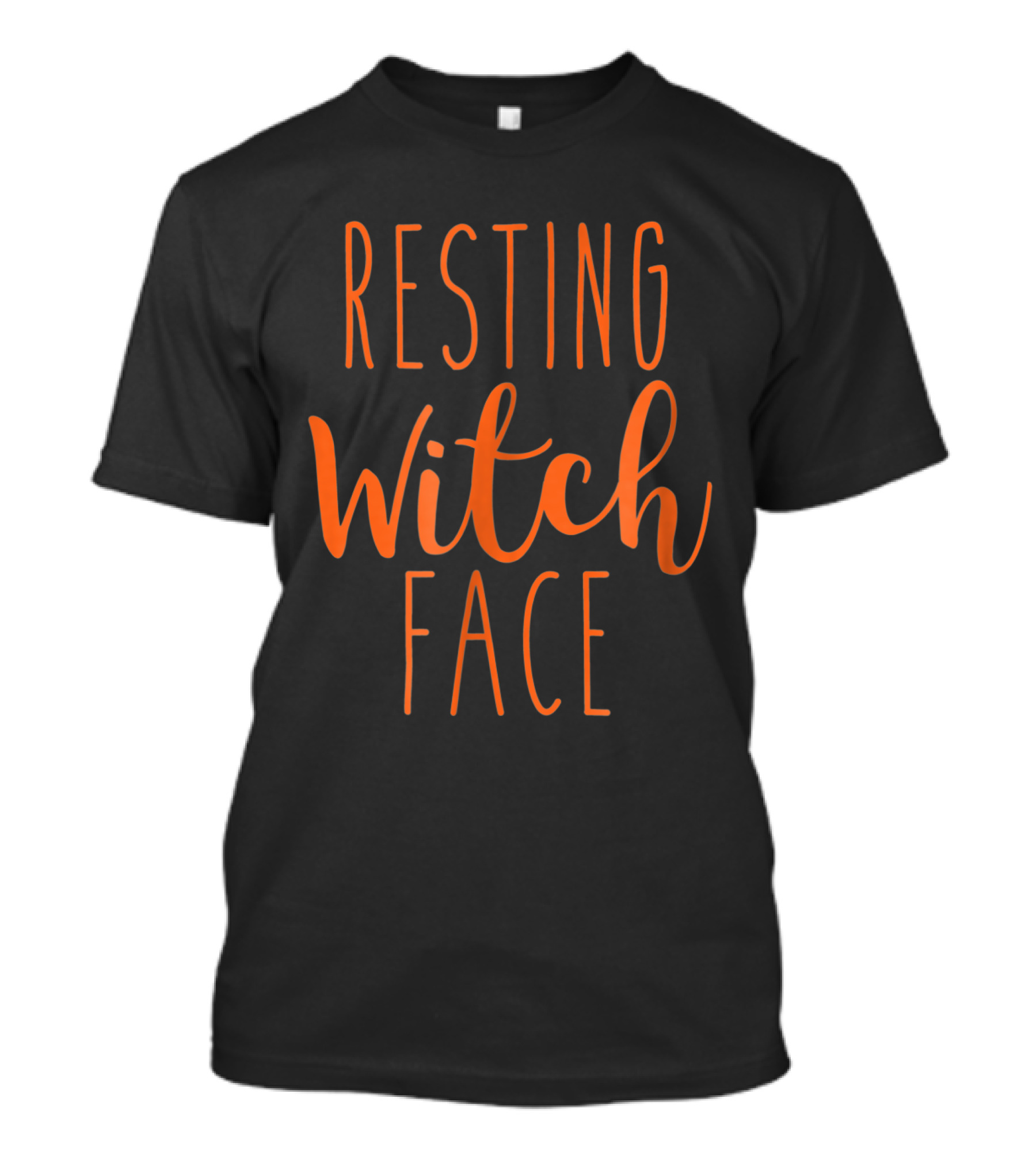 Resting Witch Face Halloween Text T-Shirt