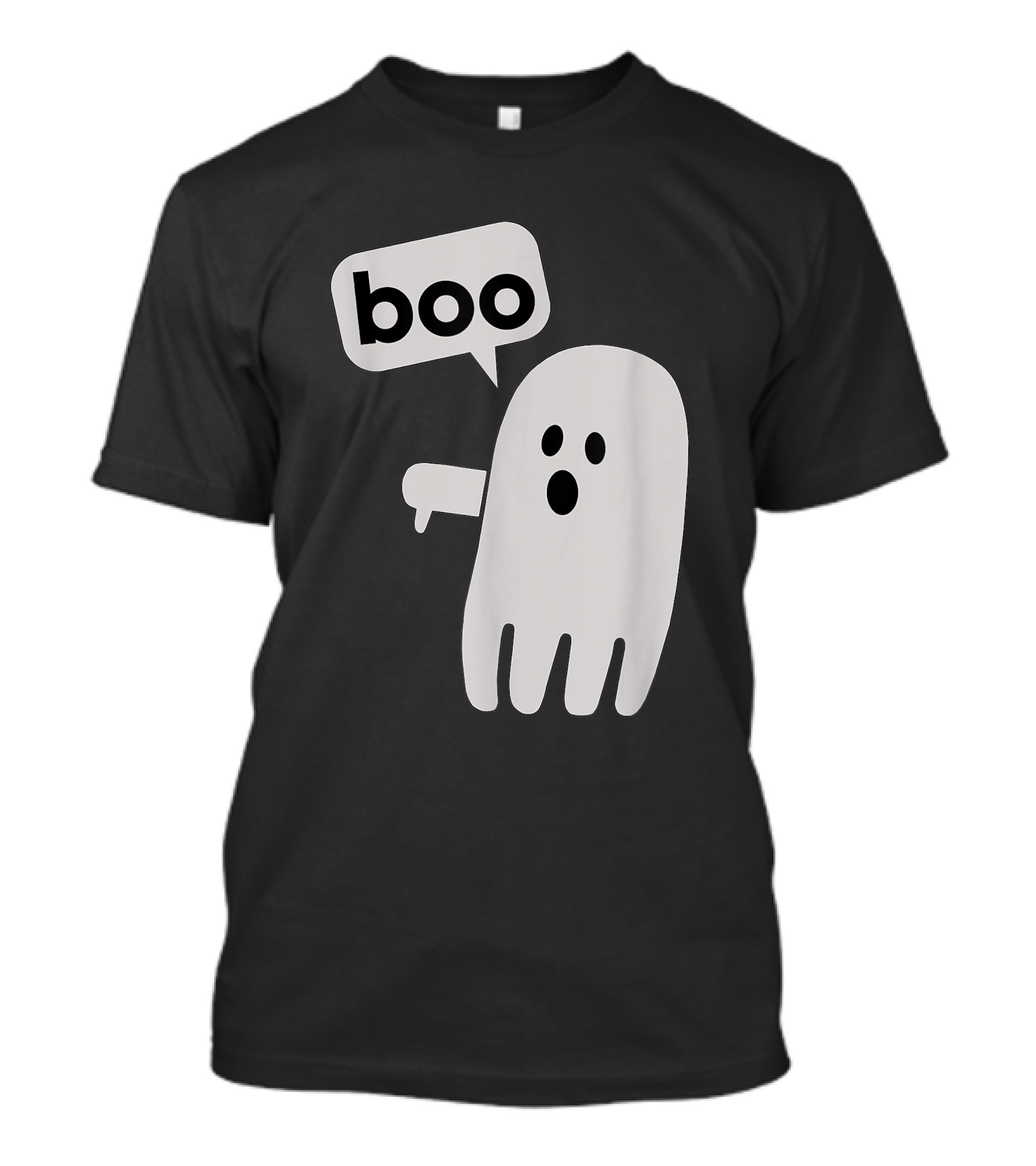 Booing Ghost With Thumbs Down Speech Bubble T-Shirt