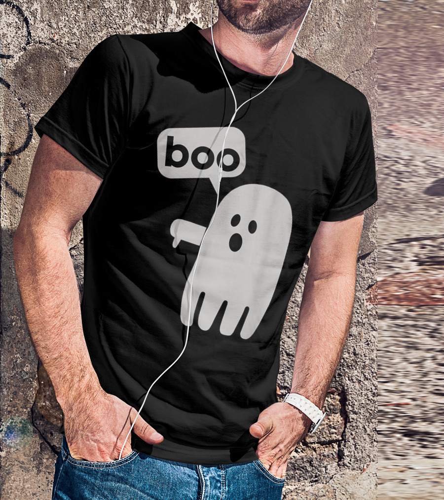 Booing Ghost With Thumbs Down Speech Bubble T-Shirt