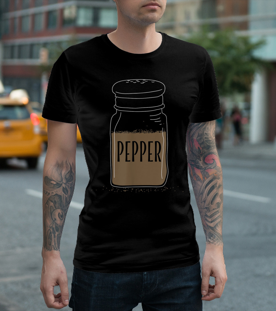 Pepper Halloween Costume Shaker Jar For Couple T-Shirt