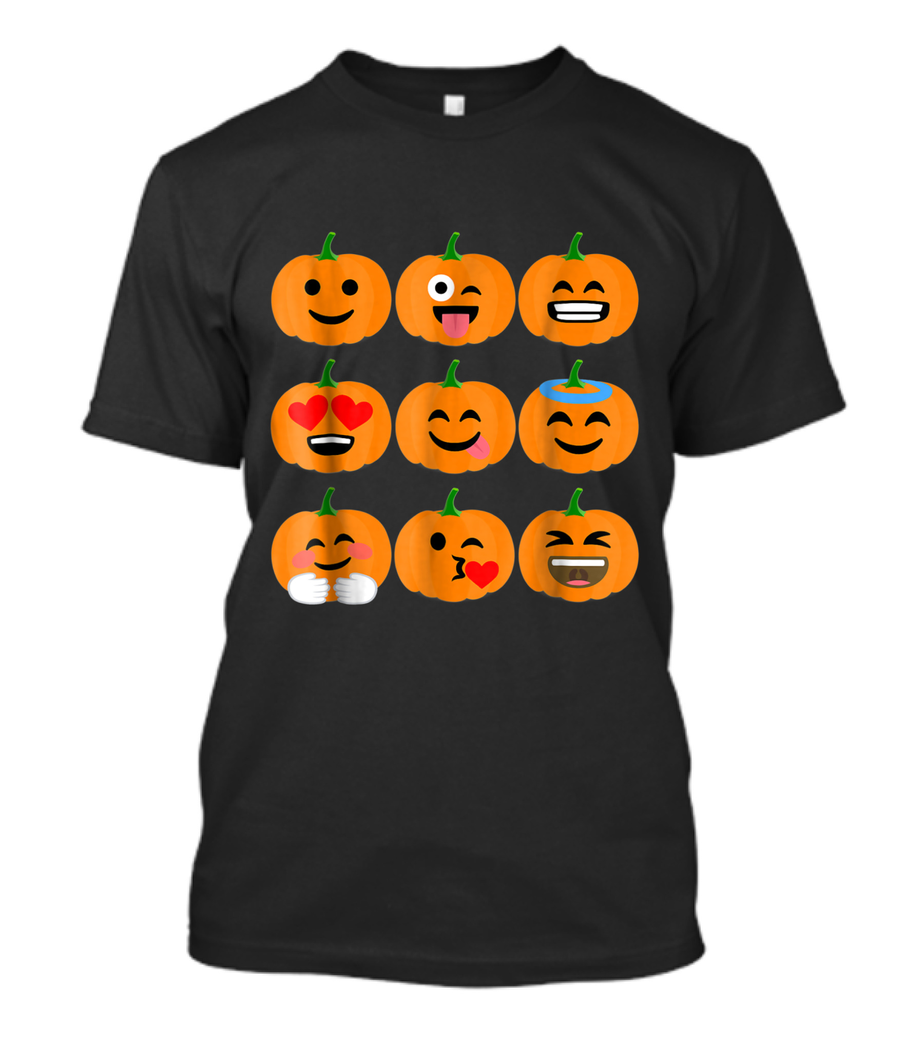 Pumpkins With Emoji Inspired Funny Faces T-Shirt