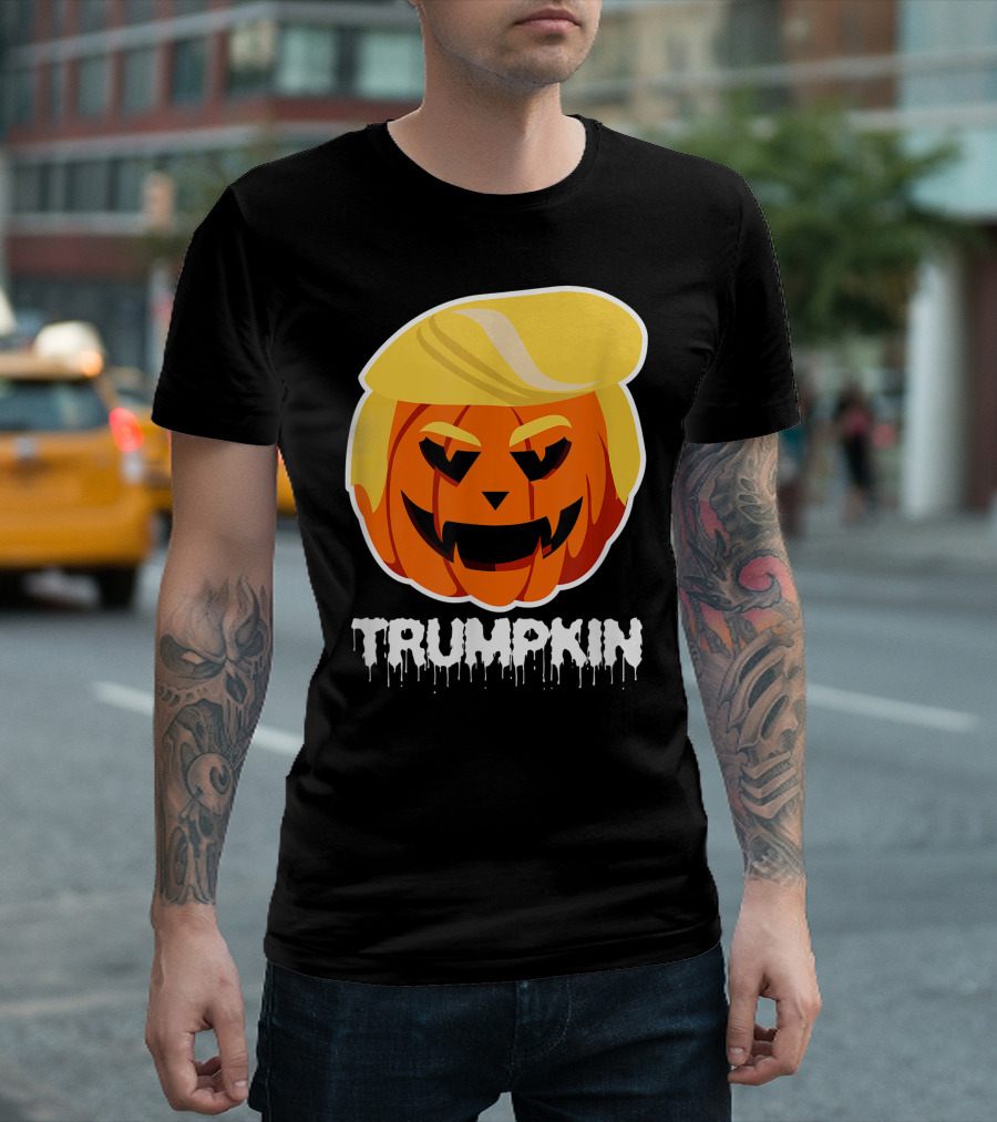 Halloween Trumpkin Donald Trump Pumpkin Face T-Shirt