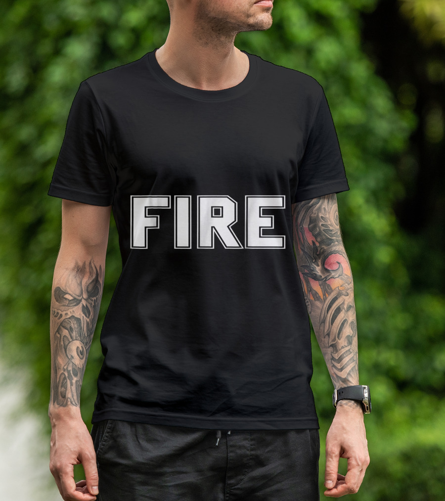 FIRE Text Firefighter T-Shirt