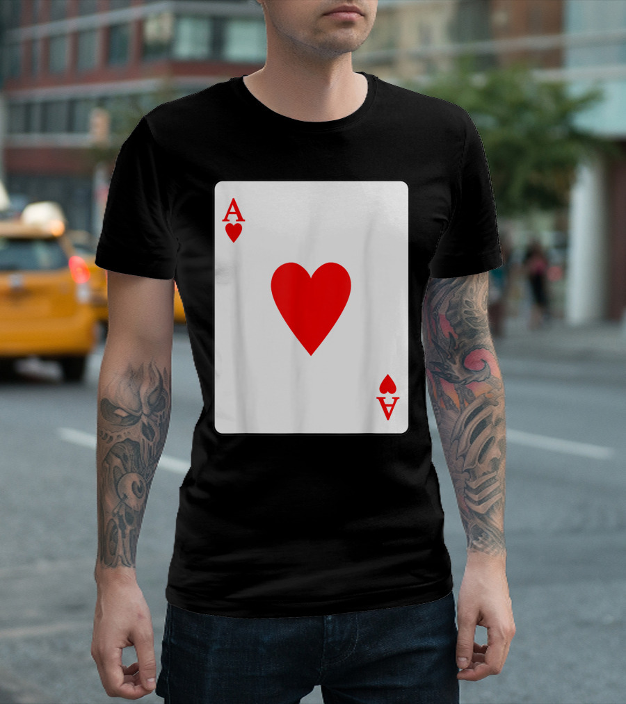 Ace of Hearts Playing Card Valentine Love T-Shirt