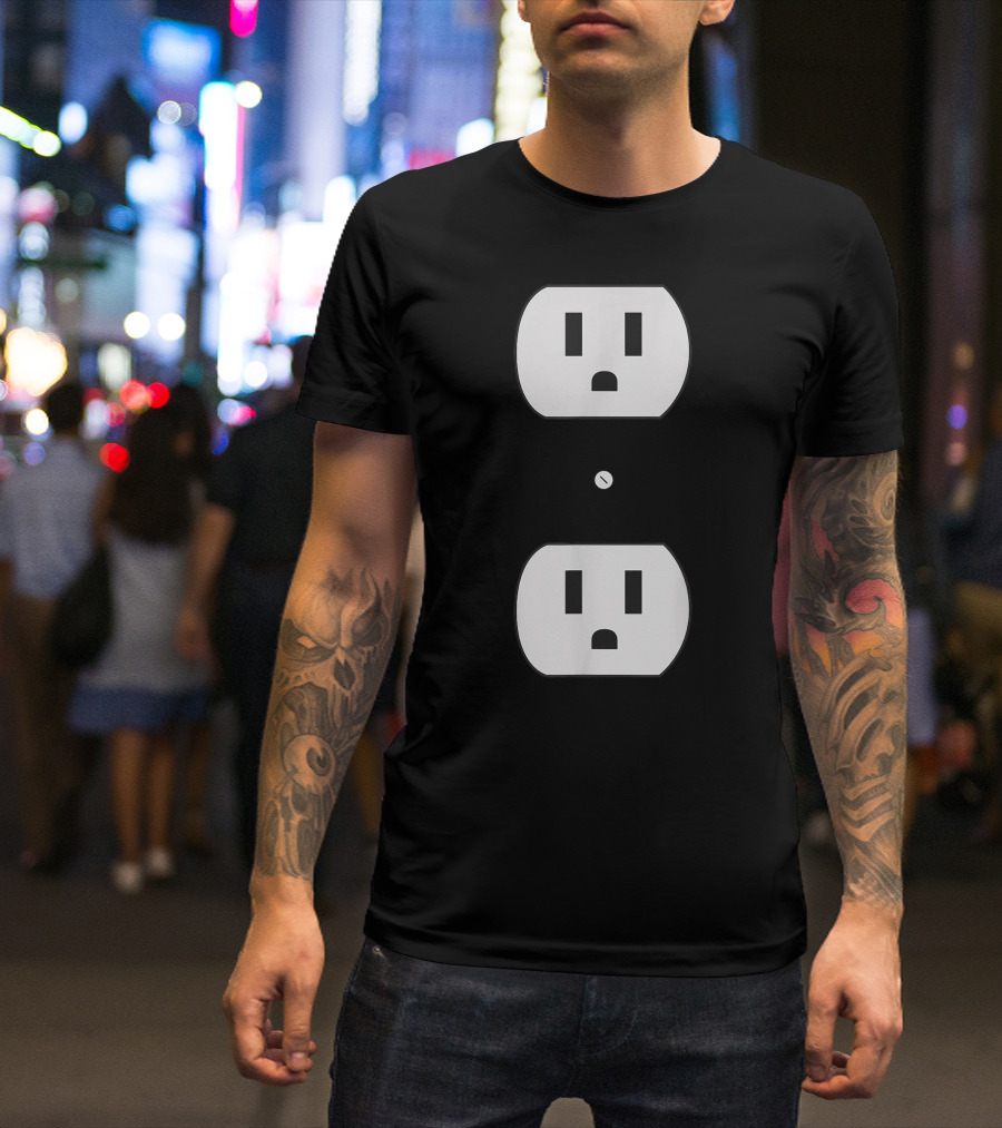 Super Simple Easy Halloween Electrical Outlet Plug Costume T-Shirt