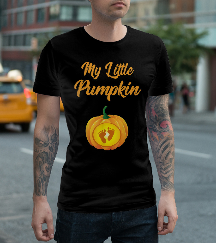 My Little Pumpkin Baby Feet Pregnancy Announcement T-Shirt