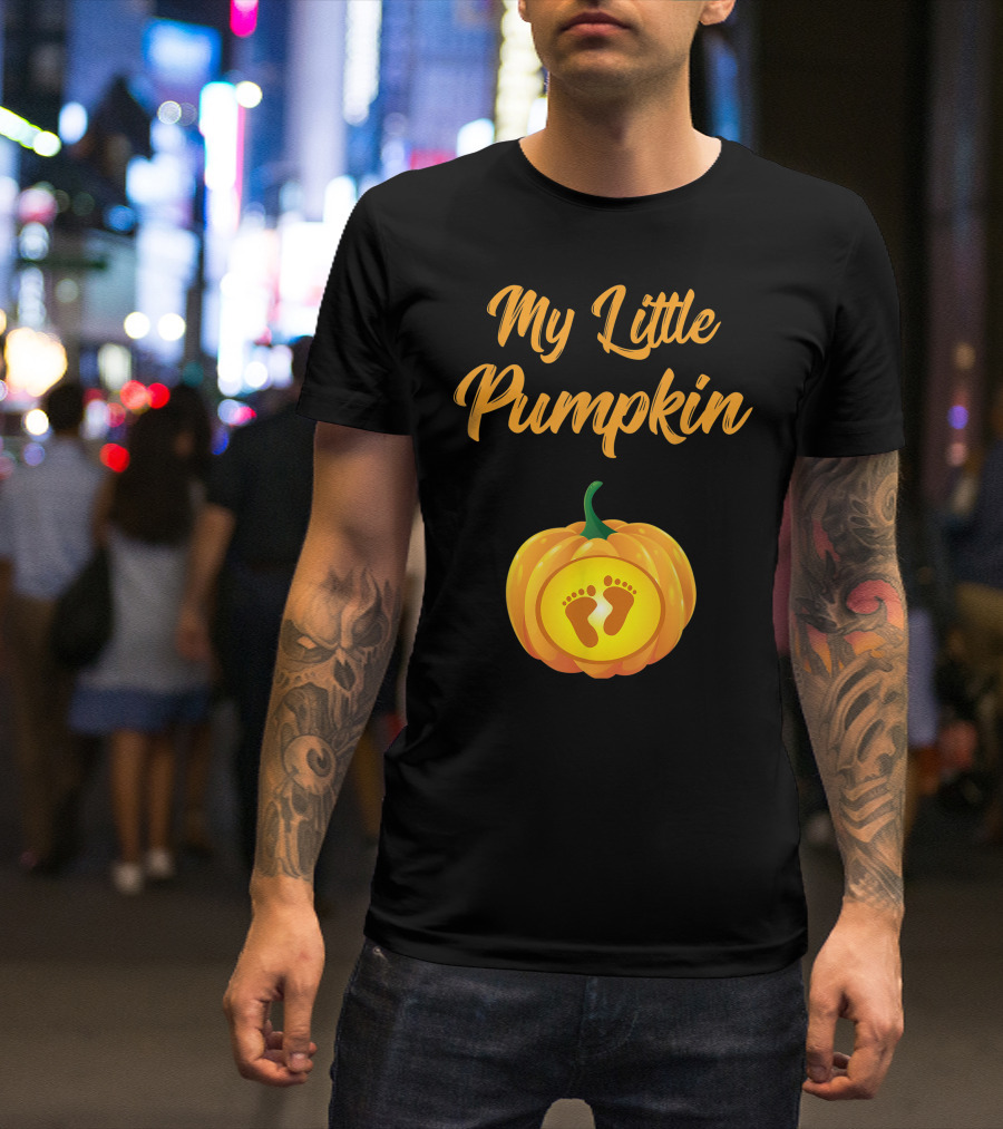 My Little Pumpkin Baby Feet Pregnancy Announcement T-Shirt