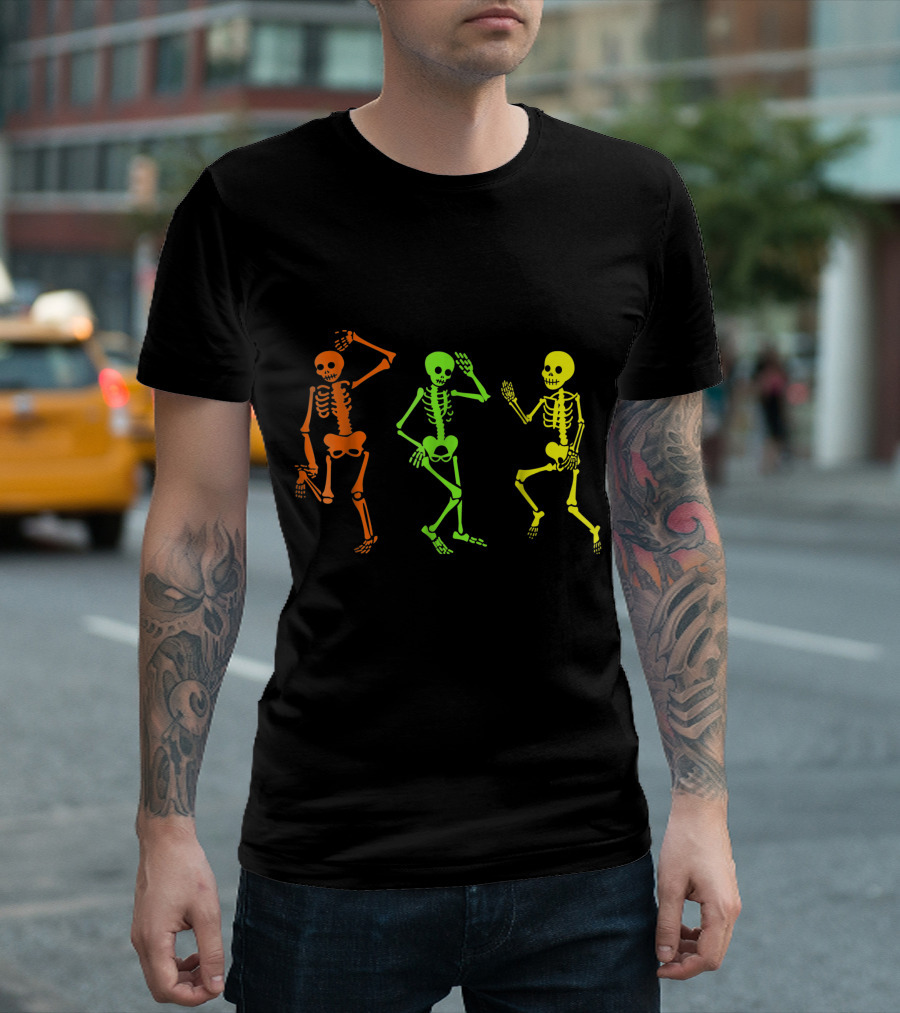 Dancing Skeleton Halloween Costume Trio T-Shirt