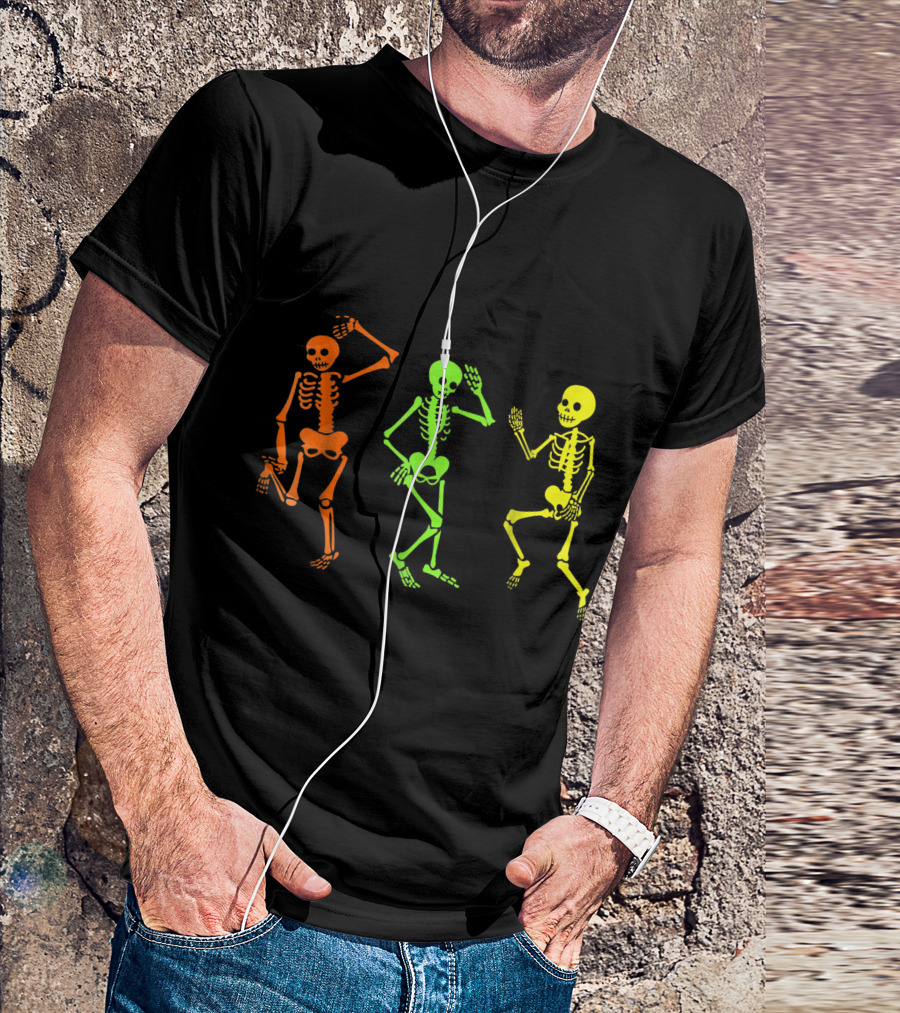 Dancing Skeleton Halloween Costume Trio T-Shirt