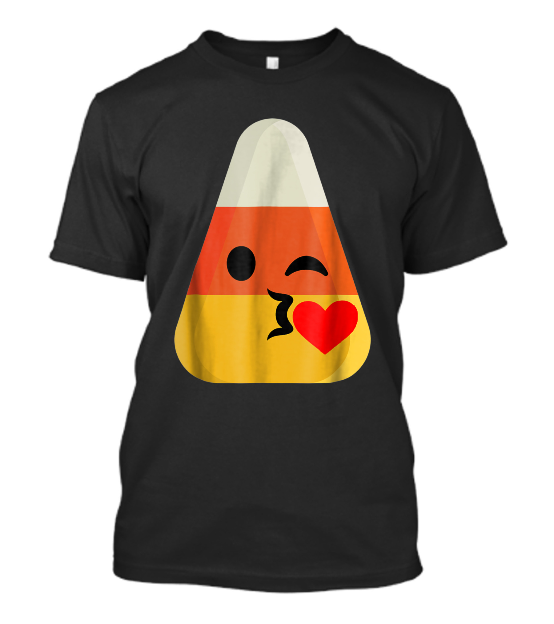 Candy Corn Winking Kiss Heart Emoji T-Shirt