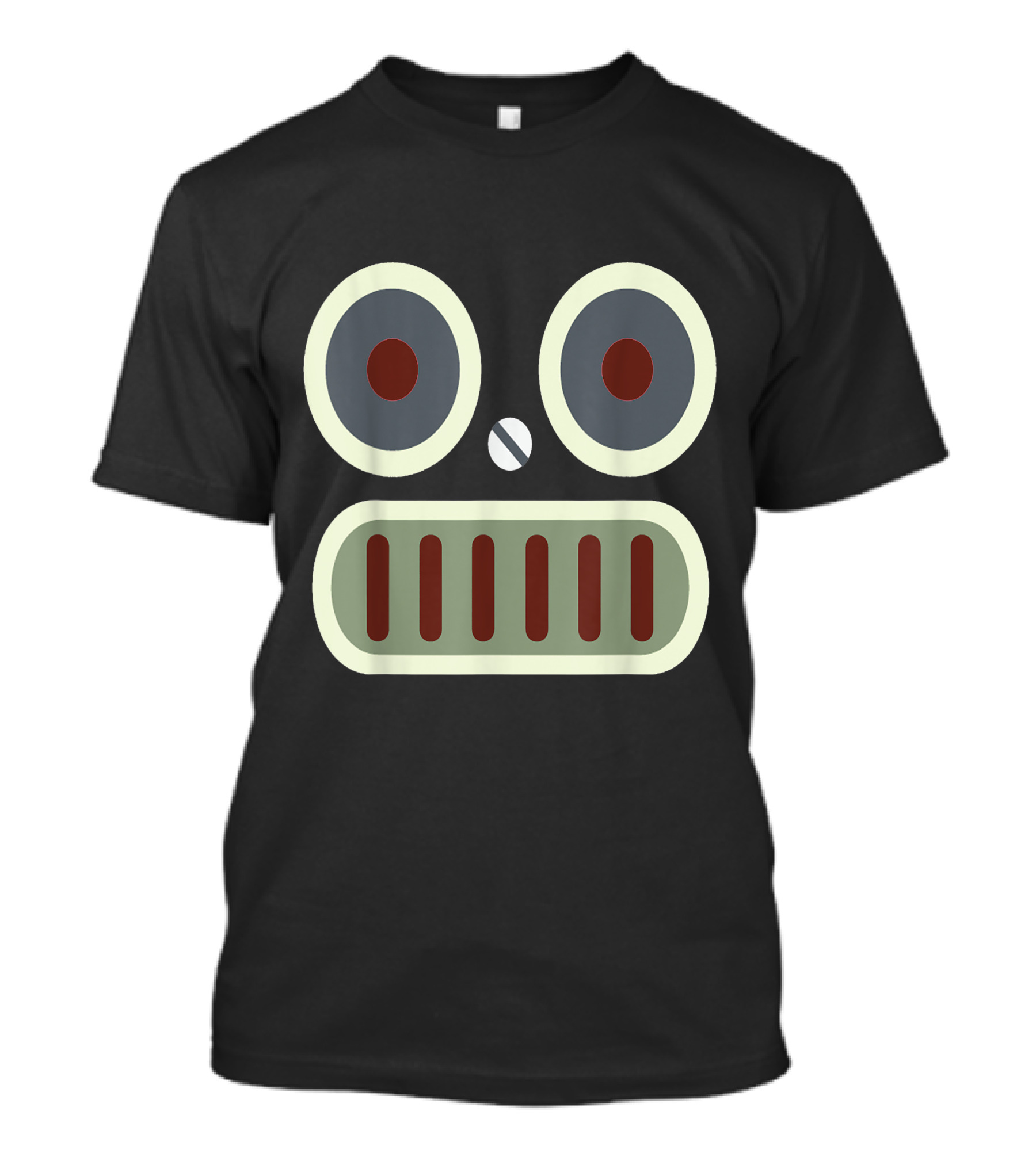 Robot Face Halloween Simple Symmetrical Mask T-Shirt