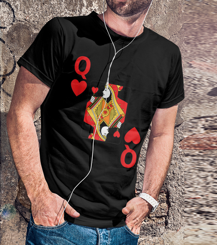 Queen Of Hearts Playing Card T-Shirt
