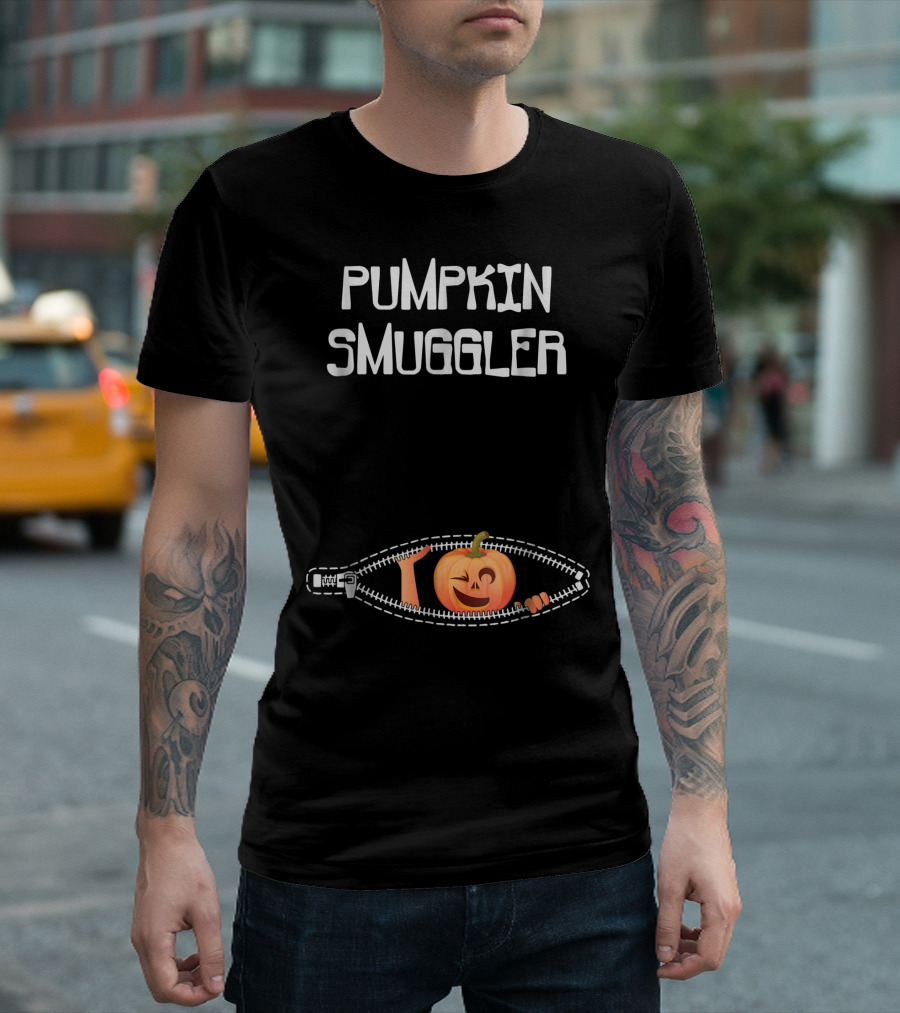 Pumpkin Smuggler Funny Halloween Pregnancy T-Shirt
