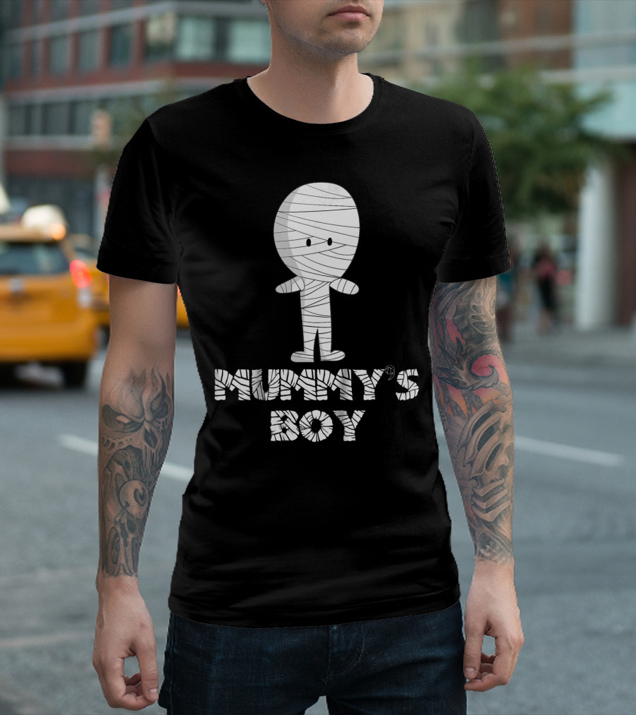 Mummy's Boy Cartoon Character Wrapped In Bandages T-Shirt