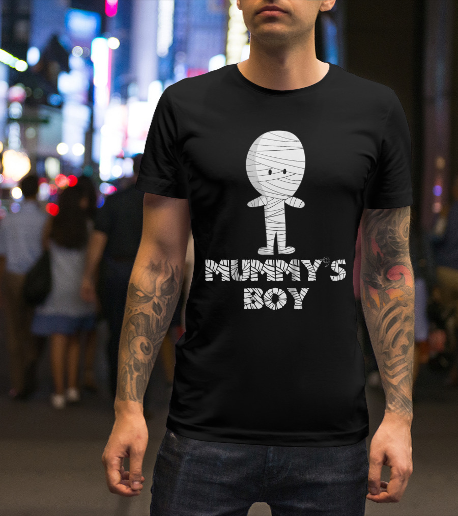 Mummy's Boy Cartoon Character Wrapped In Bandages T-Shirt
