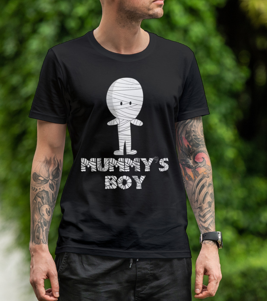 Mummy's Boy Cartoon Character Wrapped In Bandages T-Shirt