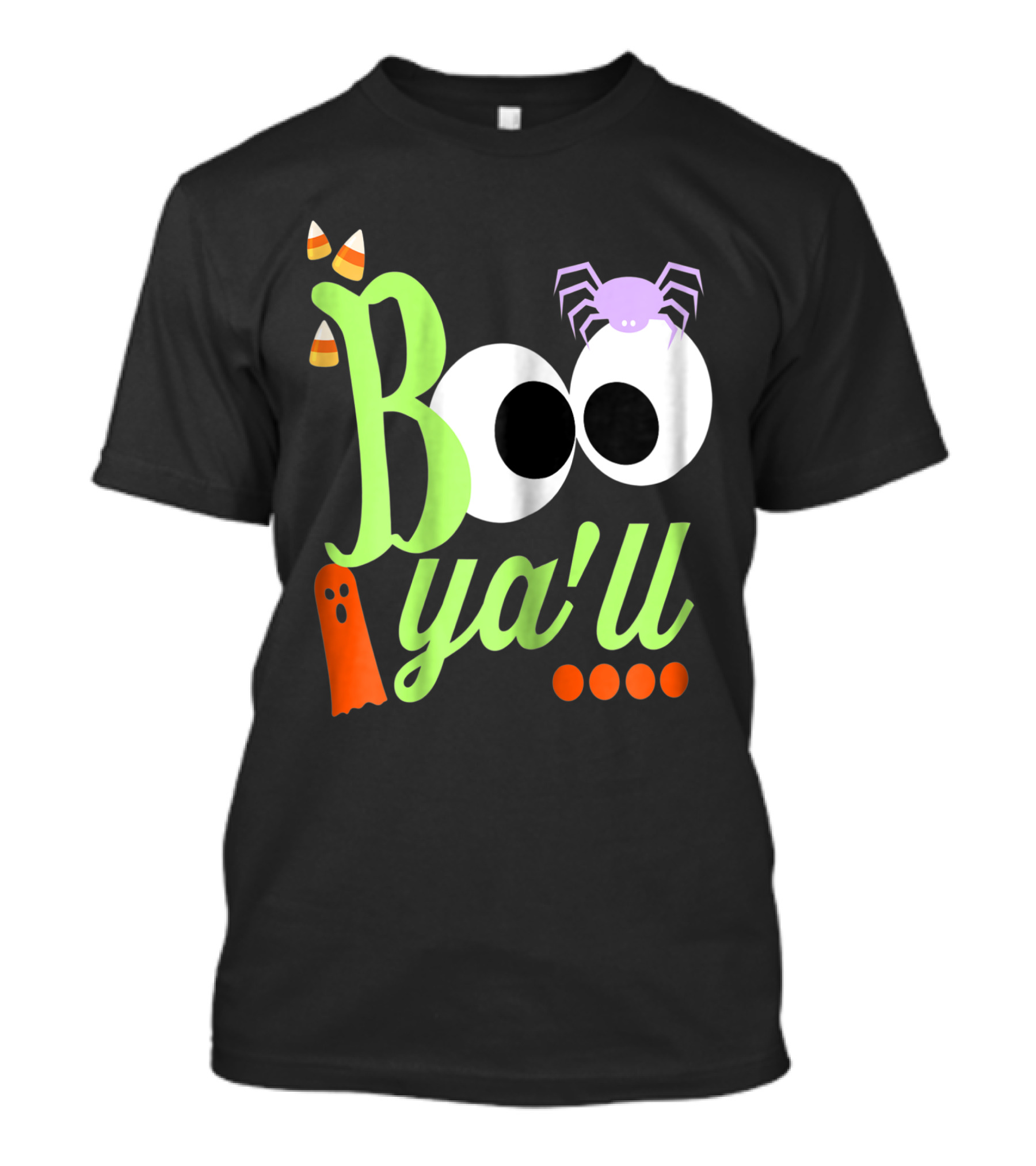 Boo Ya'll Fun Funny Southern Halloween Candy Corn Spider Ghost T-Shirt