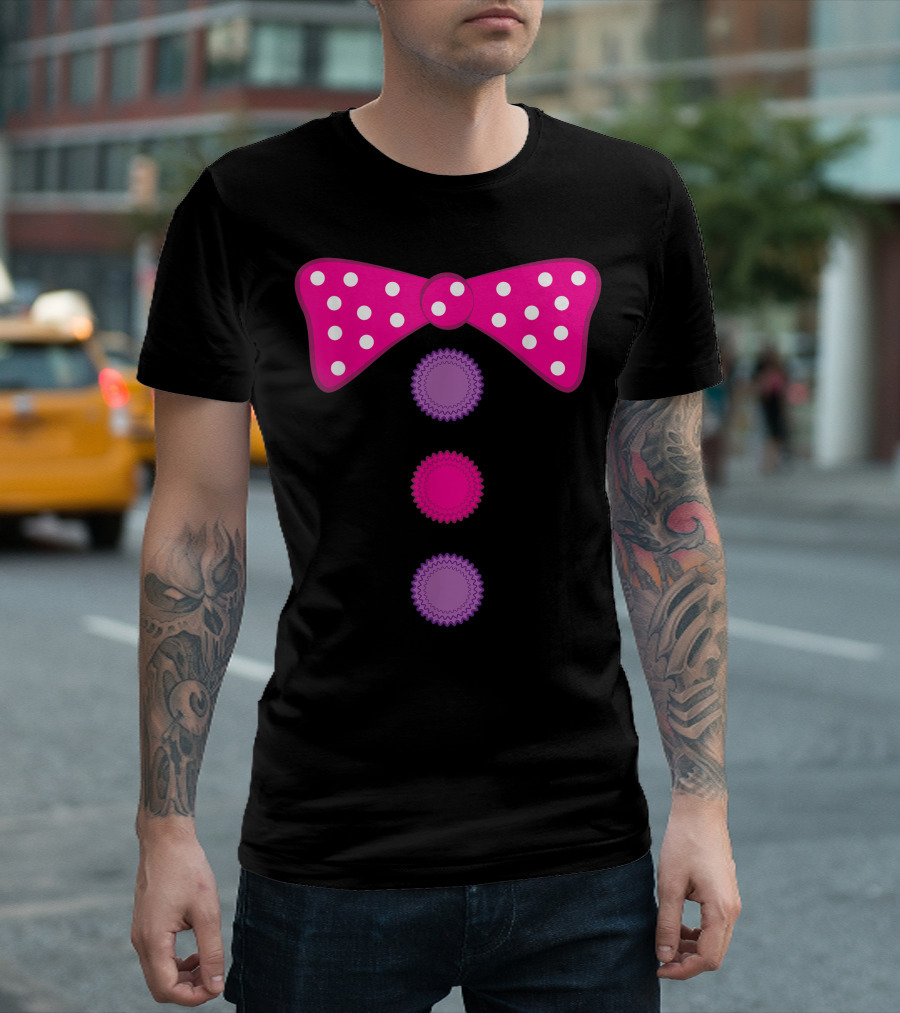 Polka Dot Clown Bow Tie And Buttons T-Shirt