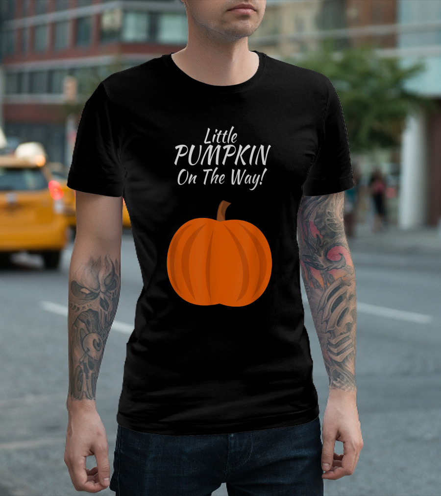 Little Pumpkin On The Way Halloween Pregnancy Announcement T-Shirt
